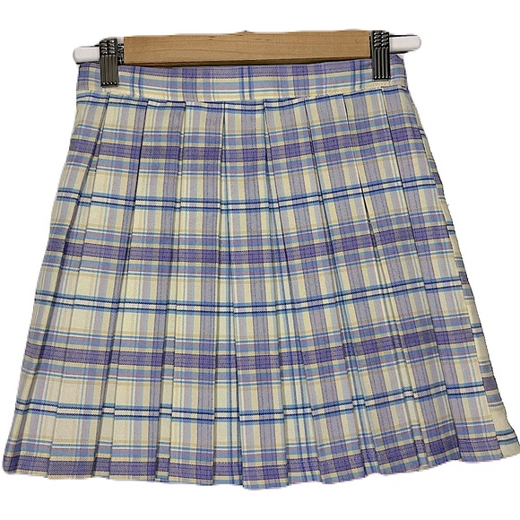 Cali 1850 Anthropologie Preppy Academia Pleated Plaid Mini Skirt Sz XS - Picture 4 of 11